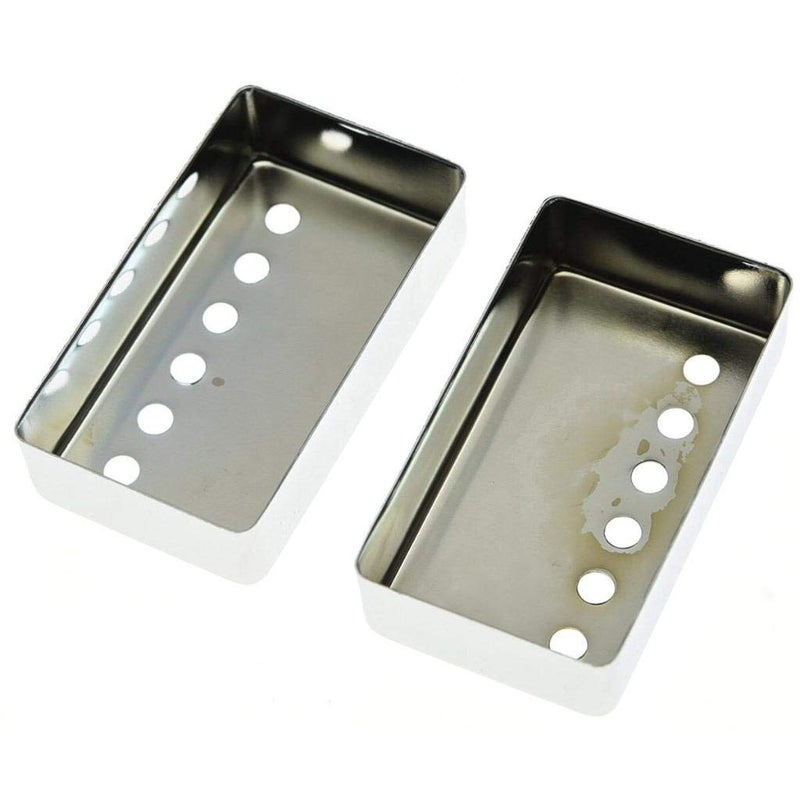 KAISH Set of 2 Humbucker Guitar Pickup Cover Brass Humbucker Pickup Covers 49.2mm/52mm Pole Spacing Pickup Covers Chrome - Image 2